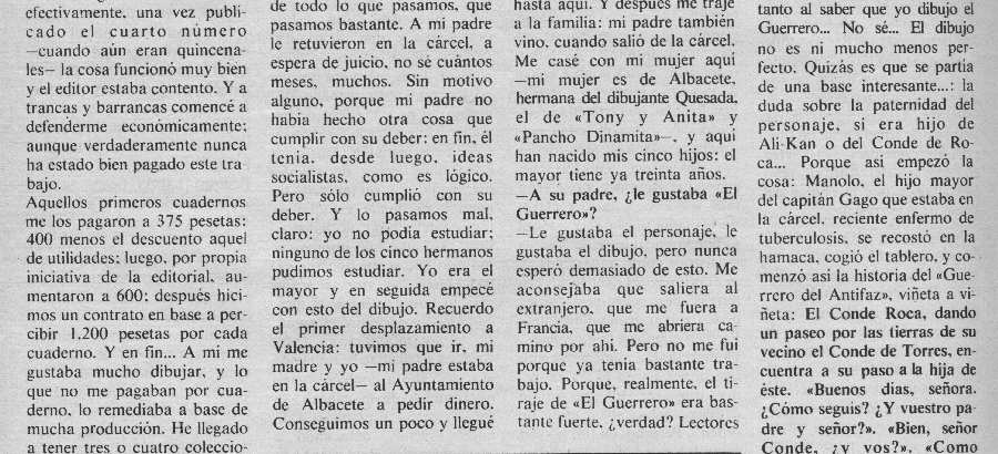 EL GUERRERO DEL ANTIFAZ EN LA GACETA ILUSTRADA 18-01-1981